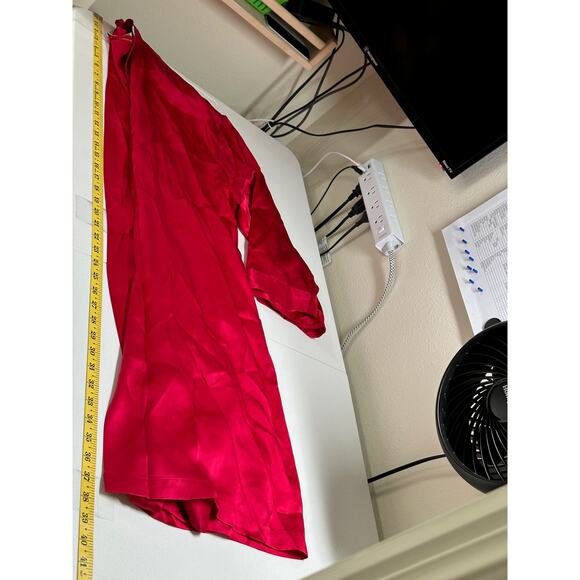 Vintage Victorias Secret Robe Women Small Petite Red 100% Silk Coquette Romantic - Picture 14 of 14